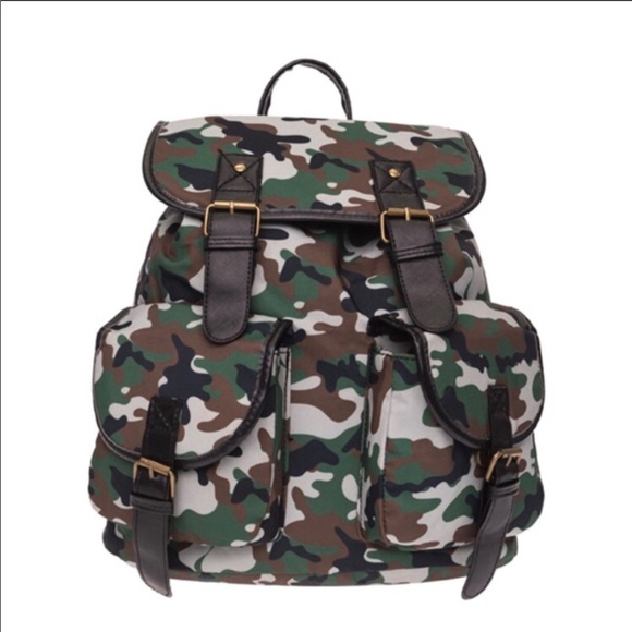 Zhora Handbags - Camo Green Backpack